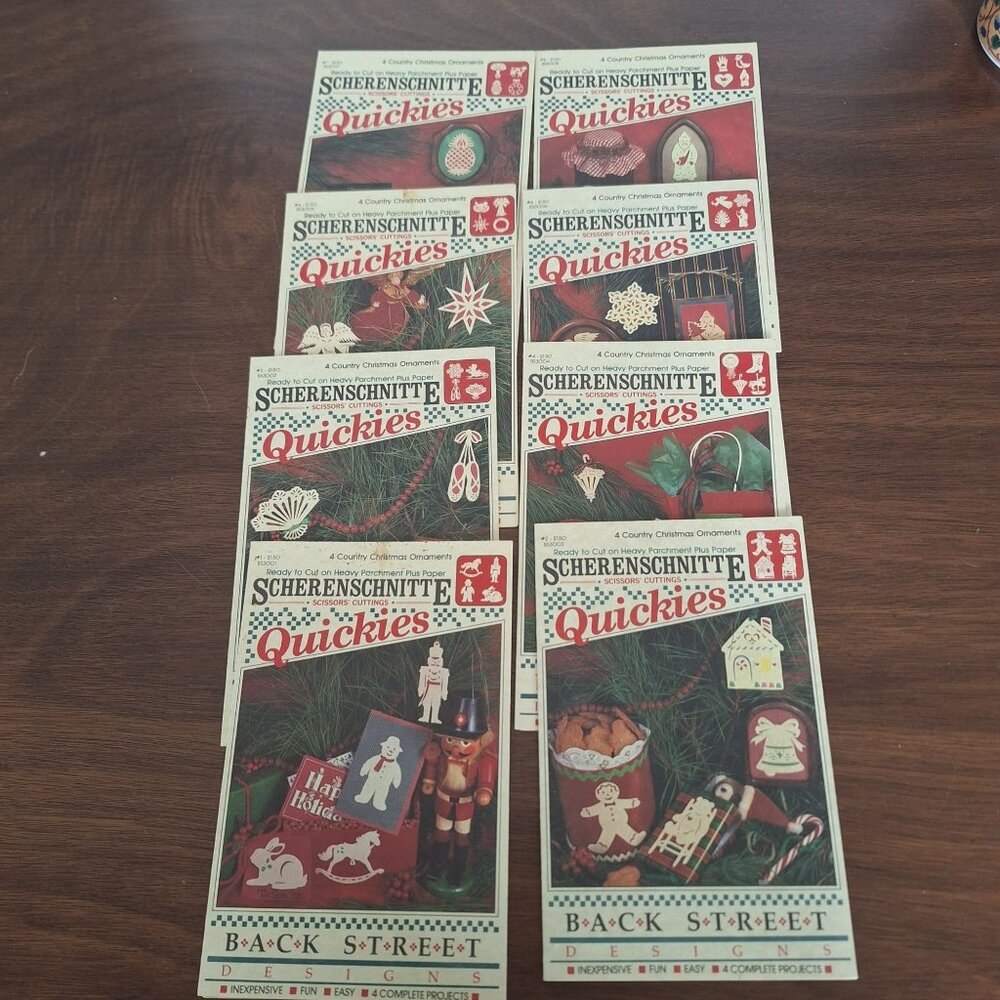 LOT OF (8) BACK STREET DESIGNS SCHERENSCHNITTE QUICKIES SCISSORS' CUTTINGS ORNAM
